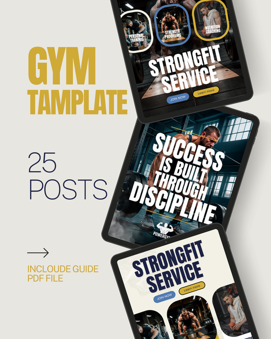 Instagram Fitness Coach Canva Template – Social Media Design Pack